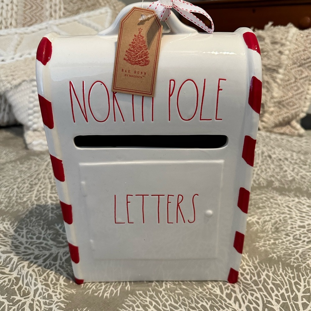 NEW NWT Rae Dunn Christmas Letters to Santa Mailbox Mail Box Holiday Decor